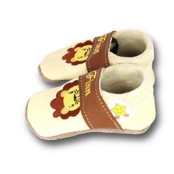 Kindergartenschuhe Löwe auf beige